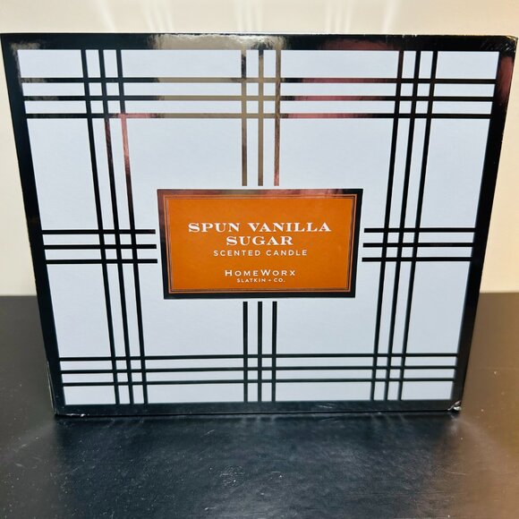 HomeWorx by Slatkin Spun Vanilla Sugar Specialty 4-Wick 18oz Candle NEW - Picture 2 of 5